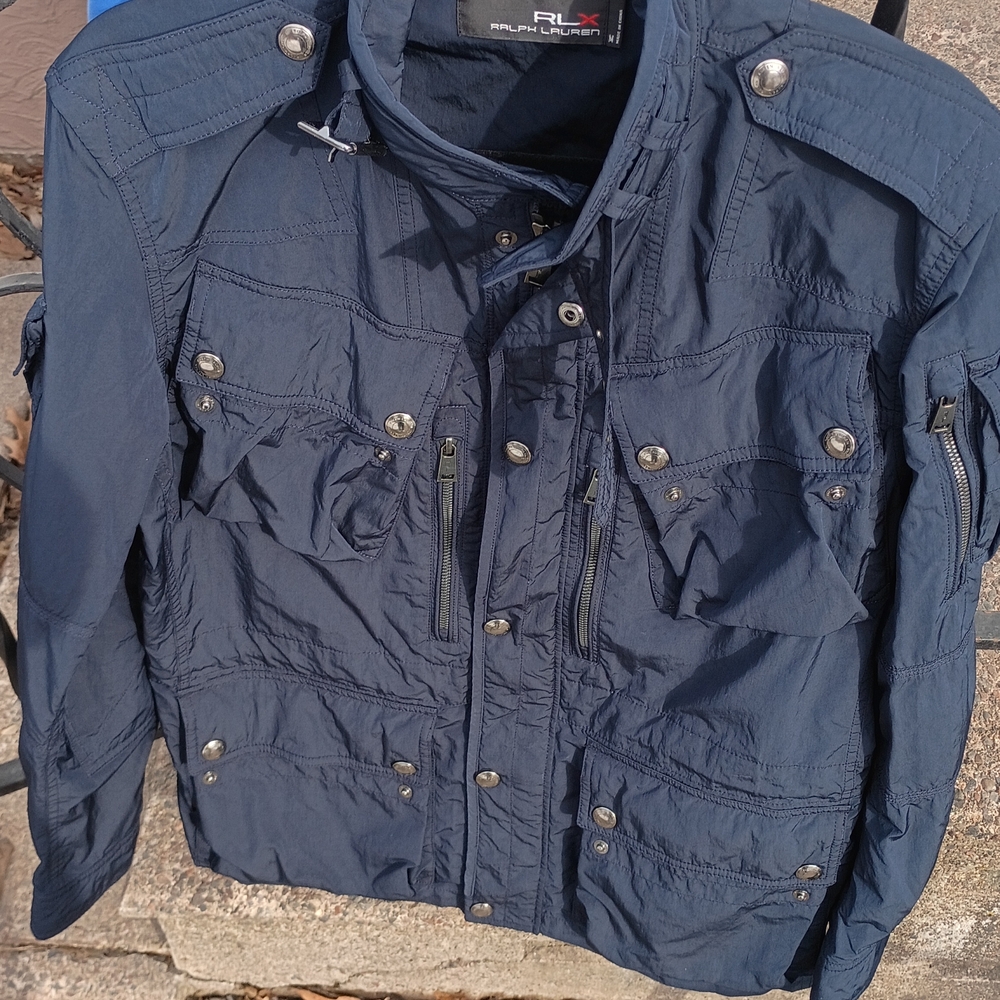 RLX Ralph Lauren Navy Military Field Jacket with Epaulets